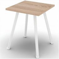 Кухонний табурет Ferrum-decor 430x320x320 Білий метал ДСП Дуб Сонома 16 мм (FRD-104643)