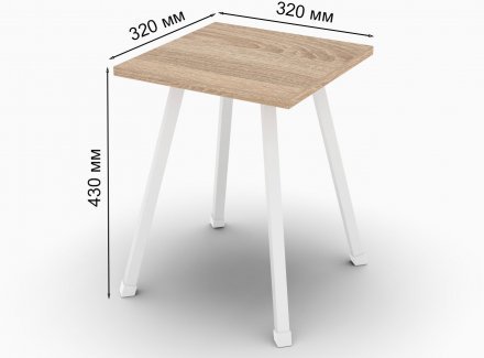 Кухонний табурет Ferrum-decor 430x320x320 Білий метал ДСП Дуб Сонома 16 мм (FRD-104643) Кухонний табурет Ferrum-decor 430x320x320 Білий метал ДСП Дуб Сонома 16 мм (FRD-104643)
