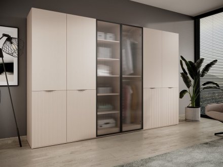 Шафа для одягу / гардеробна Perfect Home Сендбокс / Sandbox FLUTES 2-дверна Беж пісочний (PFH-091904)