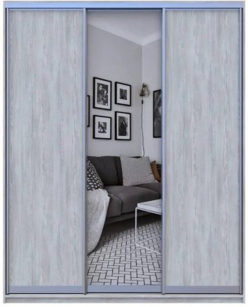 Шафа-купе Doros City Light Сосна Натти 2 ДСП / 1 дзеркало 225х60х225 (DRS-011973)