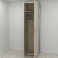 Шафа Гардероб Уні секція 6 серії Конект Ferrum-decor 220x60x50см Сірий метал ДСП Дуб Сонома 16 мм (FRD-104577)