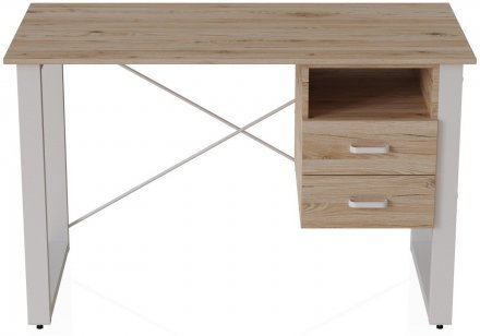 Письмовий стіл із ящиками Ferrum-decor Оскар 750x1400x600 метал Білий ДСП Дуб Сан-Марино 16 мм (FRD-103242) Письмовий стіл із ящиками Ferrum-decor Оскар 750x1400x600 метал Білий ДСП Дуб Сан-Марино 16 мм (FRD-103242)