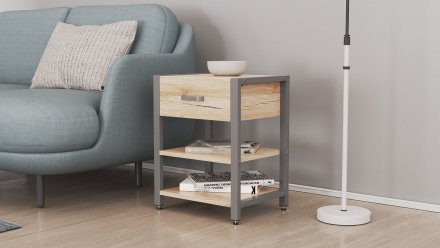 Тумба універсальна Ferrum-decor Вів'єн 1/2 50x41x40 сірий ДСП Дуб Сан-Марино 16мм (FRD-104134)