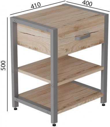 Тумба універсальна Ferrum-decor Вів'єн 1/2 50x41x40 сірий ДСП Дуб Сан-Марино 16мм (FRD-104134)
