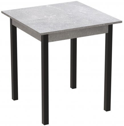 Стіл кухонний Ferrum-decor Дієго 75x90x90 Чорний ДСП Бетон 16мм (FRD-105581)