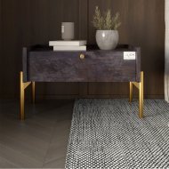 Тумба приліжкова LION Wood з однією шухлядою Бетон темний (золоті ножки) (LION-041310) Тумба приліжкова LION Wood з однією шухлядою Бетон темний (золоті ножки) (LION-041310)