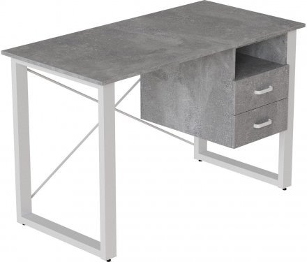 Письмовий стіл із ящиками Ferrum-decor Оскар 750x1400x600 метал Білий ДСП Бетон 16 мм (FRD-103247)