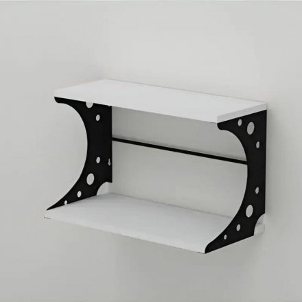 Настінна полиця Ferrum-decor Букін 330x500x240 метал Чорний ДСП Біле 16 мм (FRD-102842)