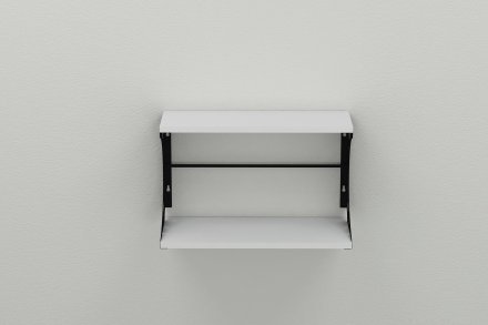 Настінна полиця Ferrum-decor Букін 330x500x240 метал Чорний ДСП Біле 16 мм (FRD-102842)