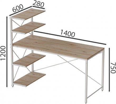 Комп'ютерний стіл Ferrum-decor Джек 75x140x60 Білий ДСП ДСП Дуб Сан-Марино (FRD-104408) Комп'ютерний стіл Ferrum-decor Джек 75x140x60 Білий ДСП ДСП Дуб Сан-Марино (FRD-104408)