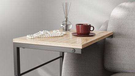 Столик приставний Террі Ferrum-decor 650x440x330 Чорний метал ДСП Дуб Сан-Марино 16 мм (FRD-104649) Столик приставний Террі Ferrum-decor 650x440x330 Чорний метал ДСП Дуб Сан-Марино 16 мм (FRD-104649)
