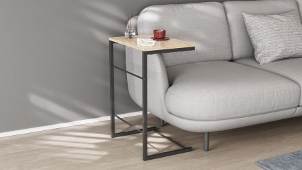Столик приставний Террі Ferrum-decor 650x440x330 Чорний метал ДСП Дуб Сан-Марино 16 мм (FRD-104649) Столик приставний Террі Ferrum-decor 650x440x330 Чорний метал ДСП Дуб Сан-Марино 16 мм (FRD-104649)