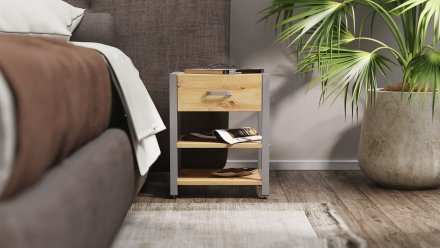 Тумба універсальна Ferrum-decor Вів'єн 1/2 50x41x40 сірий ДСП Дуб Артизан 16мм (FRD-104135) Тумба універсальна Ferrum-decor Вів'єн 1/2 50x41x40 сірий ДСП Дуб Артизан 16мм (FRD-104135)