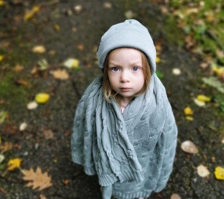 Плед плетений Premium Merino 80x100 см Sage lullalove-6661