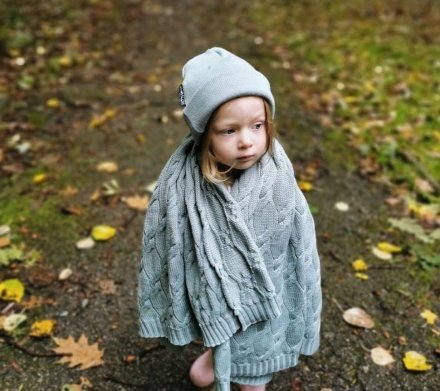 Плед плетений Premium Merino 80x100 см Sage lullalove-6661