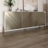 Комод з золотими металевими ніжками LION Амарант 168x40x76,5 см Бетон Style/Перламутровий металік (LION-041972) Комод з золотими металевими ніжками LION Амарант 168x40x76,5 см Бетон Style/Перламутровий металік (LION-041972)