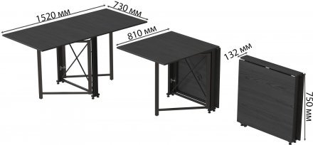 Стіл-книга трансформер Оріон 2 Ferrum-decor 750x1520x730 Чорний метал ДСП Сосна Кембра 16 мм (FRD-104585) Стіл-книга трансформер Оріон 2 Ferrum-decor 750x1520x730 Чорний метал ДСП Сосна Кембра 16 мм (FRD-104585)