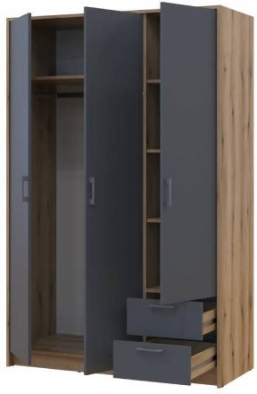 Шафа для одягу Doros Ронді Дуб Артизан/Графіт 3ДСП 121х52х195 DRS-011658 (80737814)
