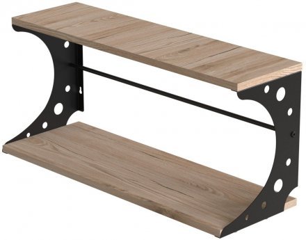 Настінна полиця Ferrum-decor Букін 330x500x240 метал Чорний ДСП Дуб Сан-Марино 16 мм (FRD-102843)