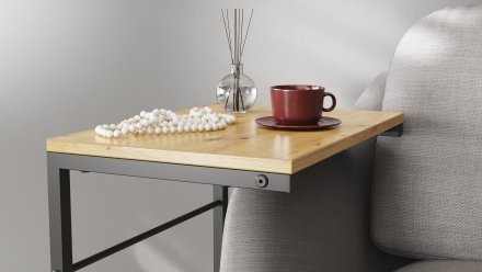 Столик приставний Террі Ferrum-decor 650x440x330 Чорний метал ДСП Дуб Артизан 16 мм (FRD-104653) Столик приставний Террі Ferrum-decor 650x440x330 Чорний метал ДСП Дуб Артизан 16 мм (FRD-104653)
