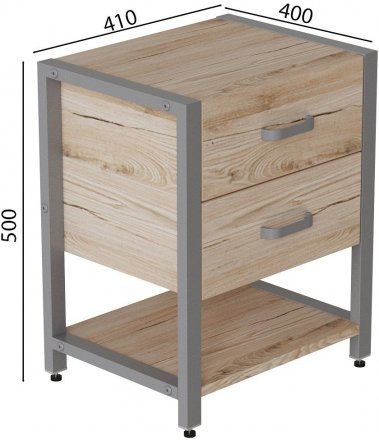 Тумба універсальна Ferrum-decor Вів'єн 2/1 50x41x40 сірий ДСП Дуб Сан-Марино 16мм (FRD-104182)