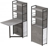 Стіл книжка з етажеркою Практик 2 Ferrum-decor 1555x640x990 Чорний метал ДСП Бетон 16 мм (FRD-104631) Стіл книжка з етажеркою Практик 2 Ferrum-decor 1555x640x990 Чорний метал ДСП Бетон 16 мм (FRD-104631)