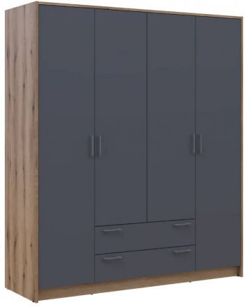 Шафа для одягу Doros Ронді Дуб Артизан/Графіт 4ДСП 160х52х195 DRS-011659 (80737824)