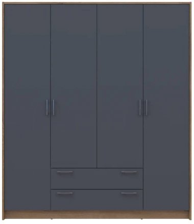 Шафа для одягу Doros Ронді Дуб Артизан/Графіт 4ДСП 160х52х195 DRS-011659 (80737824)