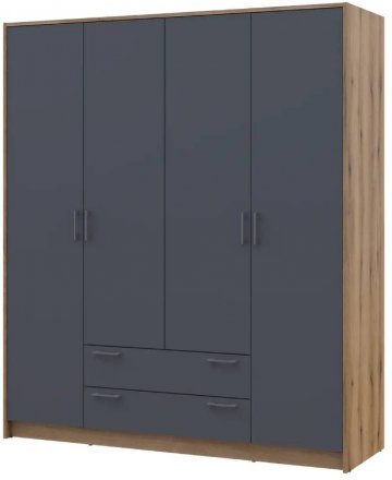 Шафа для одягу Doros Ронді Дуб Артизан/Графіт 4ДСП 160х52х195 DRS-011659 (80737824)