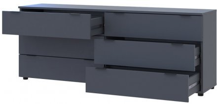 Комод Doros Рон 9 Графіт 6 Ящиків 160х38х62 DRS-011778 (41516176)