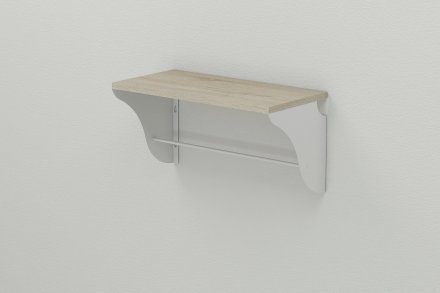 Настінна полиця Ferrum-decor Комфі 260x500x240 метал Білий ДСП Сонома 16 мм (FRD-102726)