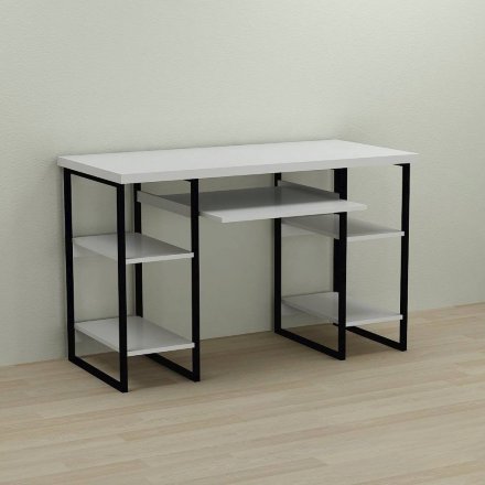 Письмовий стіл Ferrum-decor Тім 76x140x60 чорний ДСП Біле 32мм (FRD-103965)