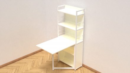 Стіл книжка з етажеркою Практик 2 Ferrum-decor 1555x640x990 Білий метал ДСП Біле 16 мм (FRD-104632) Стіл книжка з етажеркою Практик 2 Ferrum-decor 1555x640x990 Білий метал ДСП Біле 16 мм (FRD-104632)