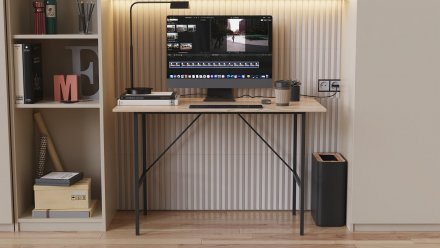 Стіл письмовий Line Тайм Ferrum-decor 750x1000x600 Чорний метал ДСП Дуб Сан-Марино 16 мм (FRD-104872)