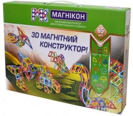 Магнітний конструктор 3D 65 дет DINO МK-65