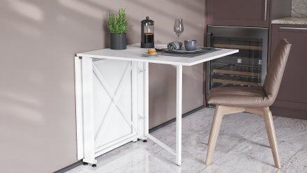Стіл-книга трансформер Оріон 2 Ferrum-decor 750x1520x730 Білий метал ДСП Біле 16 мм (FRD-104590) Стіл-книга трансформер Оріон 2 Ferrum-decor 750x1520x730 Білий метал ДСП Біле 16 мм (FRD-104590)