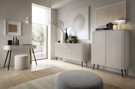 Комод Perfect Home Зова / Zova 2-дверний з 3 шухлядами і чорними ніжками KSZ168 Кашемір (PFH-091281)