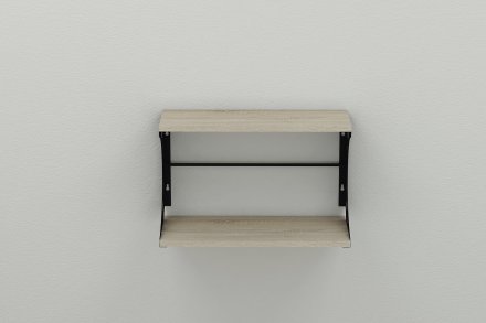 Настінна полиця Ferrum-decor Букін 330x500x240 метал Чорний ДСП Сонома 16 мм (FRD-102845)