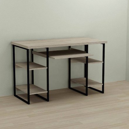 Письмовий стіл Ferrum-decor Тім 76x140x60 чорний ДСП Дуб Сонома 32мм (FRD-103966)