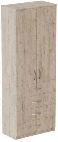 Шафа Анжело Ferrum-decor на 3 полиць з 2 дверима та 4 ящики 1900x700x380 ДСП Дуб Сан-Марино 16 мм (FRD-105026)