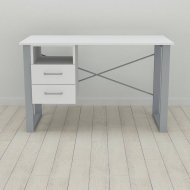 Письмовий стіл із ящиками Ferrum-decor Оскар 750x1400x600 метал Сірий ДСП Біле 16 мм (FRD-103248)