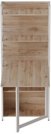 Стіл книжка з етажеркою Практик 2 Ferrum-decor 1555x640x990 Білий метал ДСП Дуб Сан-Марино 16 мм (FRD-104633)