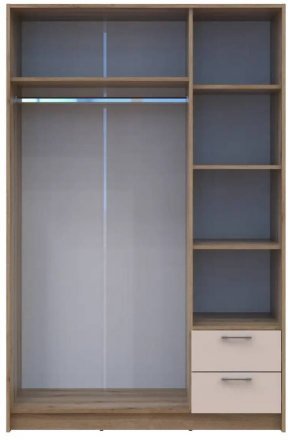 Шафа для одягу Doros Ронді Дуб Артизан/Кашемір 3ДСП 121х52х195 DRS-011661 (80737815)