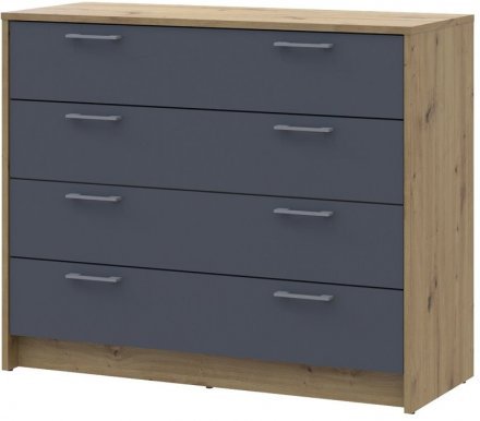 Комод Doros Ронді Дуб Артизан/Графіт 4 ящики 100х40х82 DRS-011781 (41516186) Комод Doros Ронді Дуб Артизан/Графіт 4 ящики 100х40х82 DRS-011781 (41516186)