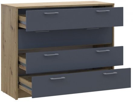 Комод Doros Ронді Дуб Артизан/Графіт 4 ящики 100х40х82 DRS-011781 (41516186) Комод Doros Ронді Дуб Артизан/Графіт 4 ящики 100х40х82 DRS-011781 (41516186)