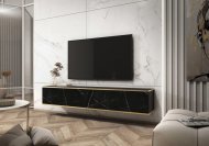 Тумба під телевізор навісна Perfect Home Оро / Oro 3-дверна RTV175 Чорний мармур роял (PFH-091363)