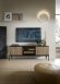 Тумба під ТВ з підсвіткою Perfect Home Сенто / Sento RTV154 3-дверна Чорний/дуб вотан (PFH-091485)