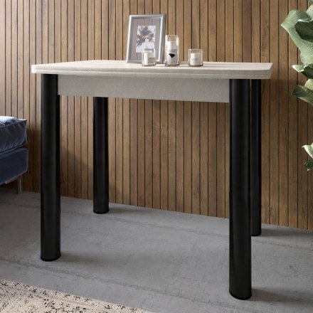 Обідній стіл розкладний LION Нота чорні ніжки Бетон Style 60x90/90x120 (LION-045134) Обідній стіл розкладний LION Нота чорні ніжки Бетон Style 60x90/90x120 (LION-045134)