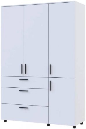 Шафа для одягу Doros Торн Білий 3 ДСП/3Ш (полиці) 135х51.6х200 (DRS-012056)