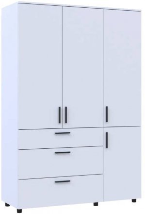 Шафа для одягу Doros Торн Білий 3 ДСП/3Ш (полиці) 135х51.6х200 (DRS-012056)